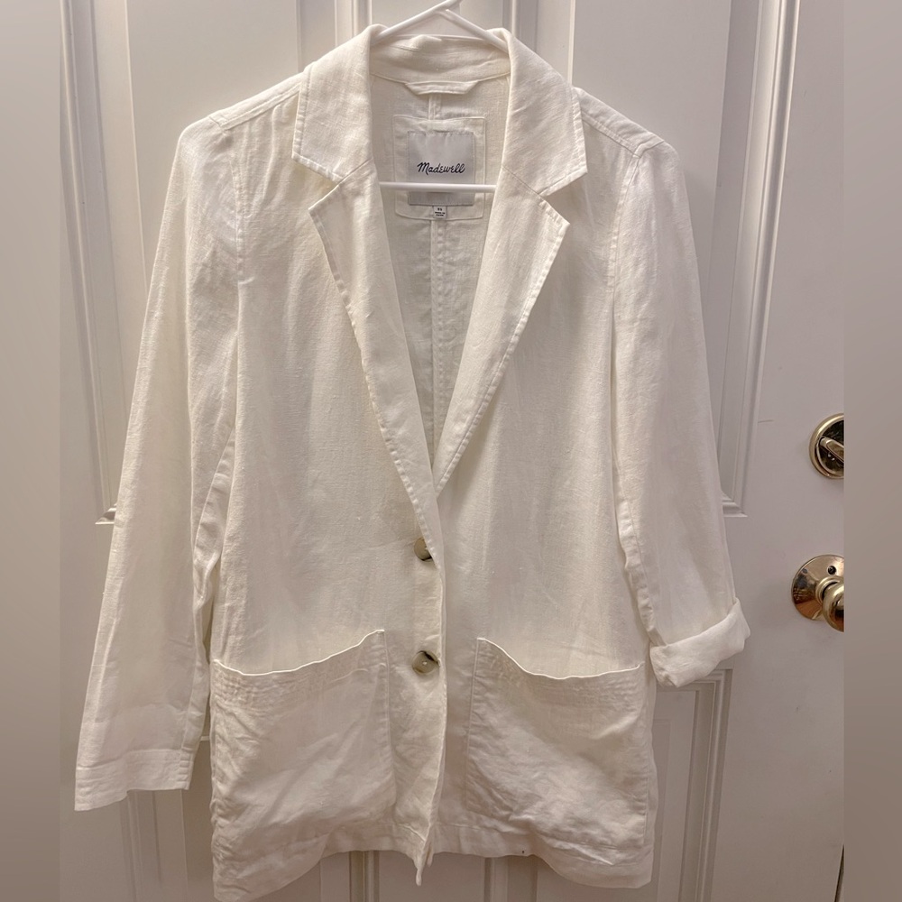 NWOT - MADEWELL Linen Blazer - Off White - XS
